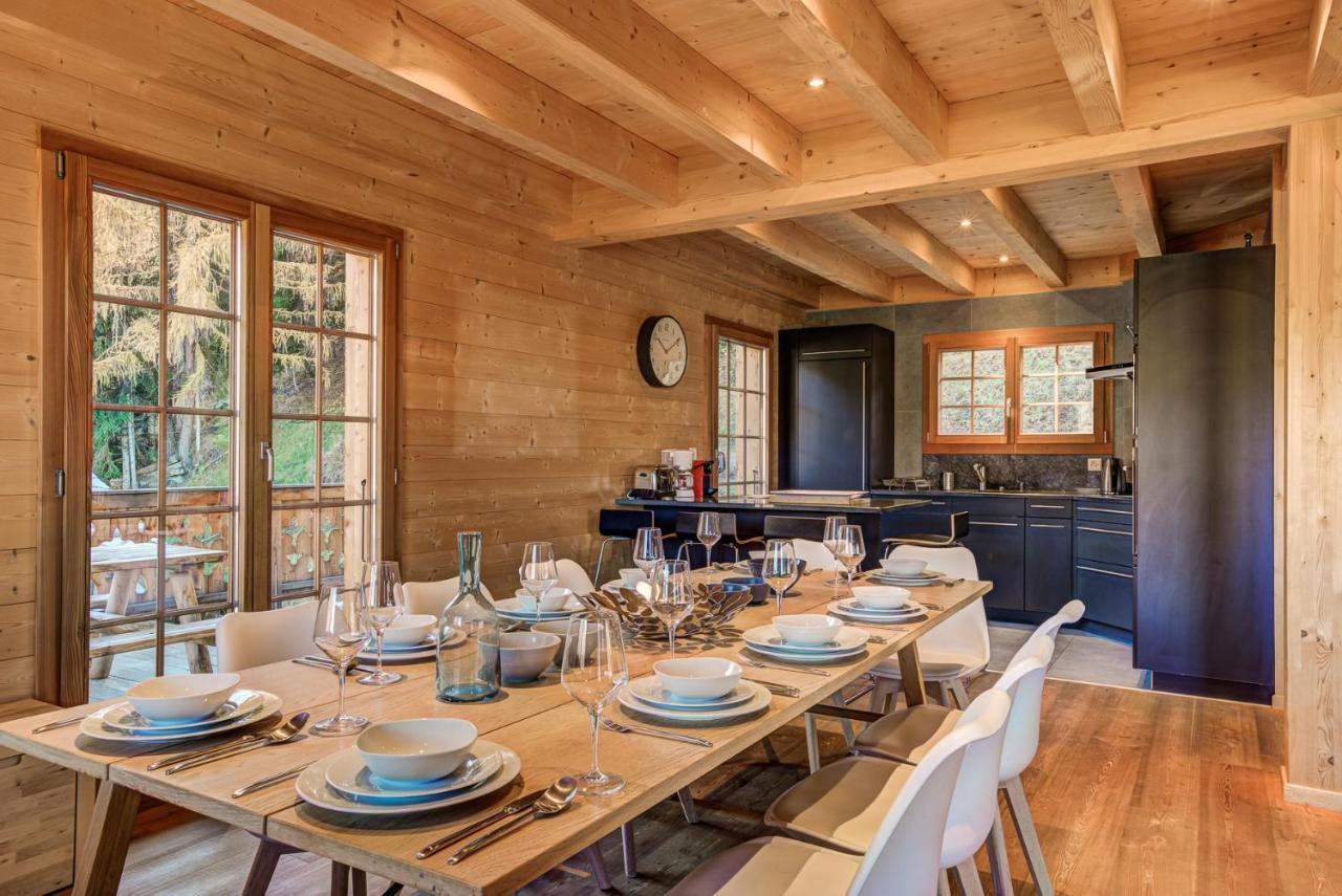 Chalet Le Chapeau La Tzoumaz Exteriér fotografie